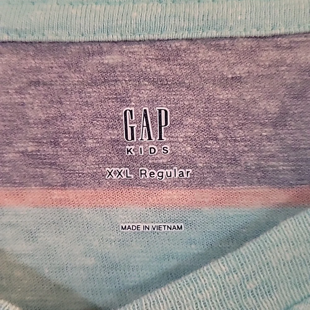 Gap mint and navy striped pocket tee shirt xxl